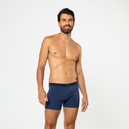 Cueca Boxer De Cotton Azul Marinho