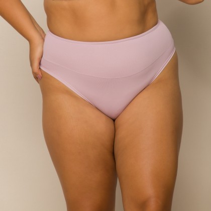 Calcinha Firmadora com Faixa Dupla Microfibra Plus Rosa Claro