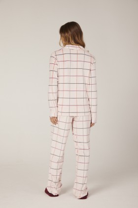 Pijama Fleece com Botões Quadriculados