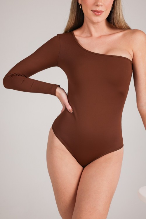 Body Um Ombro Só Marrom